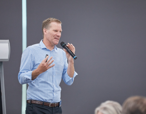 A man giving a talk about the Men's suicide crisis in Australia