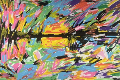 A colourful piece of abstract art