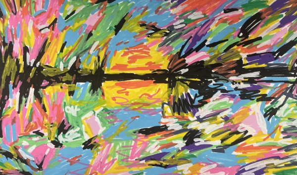A colourful piece of abstract art