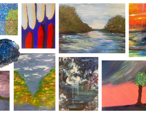 A series of different paintings from the Heart and Soul Exhibition