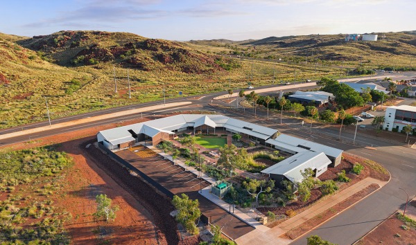 An aerial view of the Karratha Step Up/Step Down service building