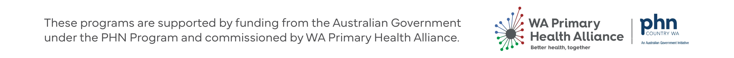 WA Primary Health Alliance and PHN logos at HeArt and Soul Koort Wirrin Exhibition
