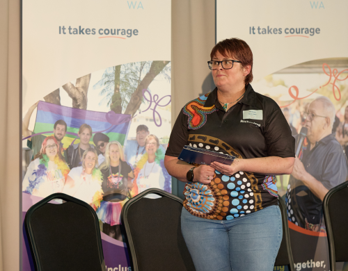 Richmind WA worker Naomi Neal receiving her service award