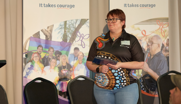 Richmind WA worker Naomi Neal receiving her service award