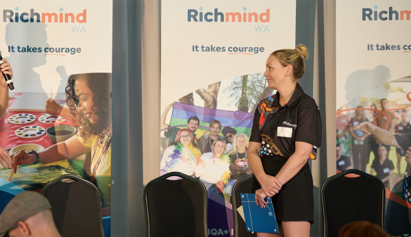 Naomi Golden receiving 10 year service award with Richmind WA