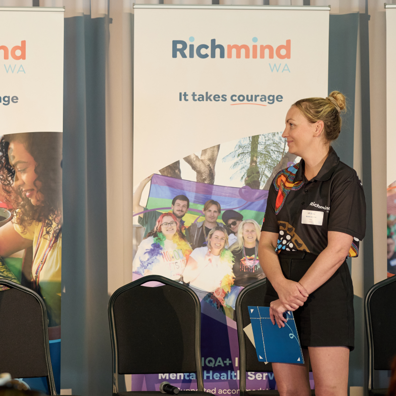 Naomi Golden receiving 10 year service award with Richmind WA